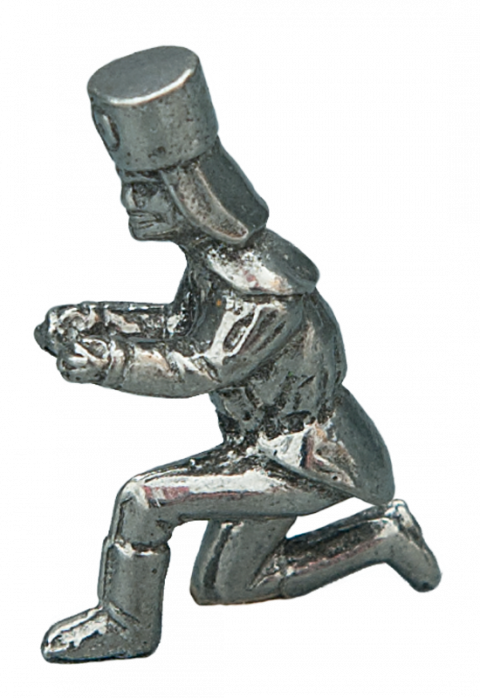 Kleiner Erzsucher kniend