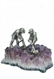 Erzsucher Wismut, 2 Figuren, Amethyst