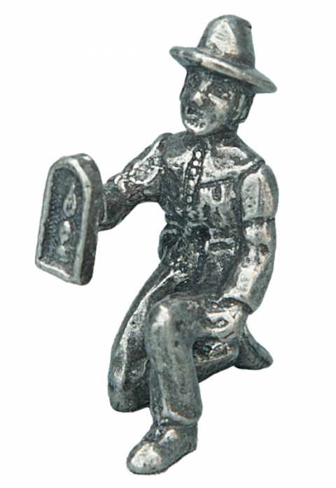 Erzsucher kniend mit Blende